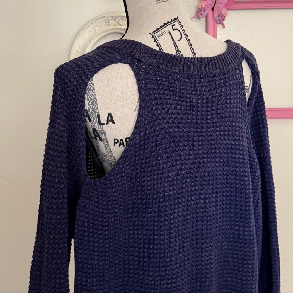 Cozy blue knit sweater